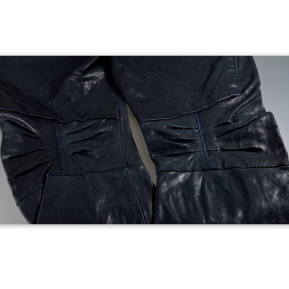 NWOT Patrizia Pepe Firenze Blue Leather Pants Size 42 - Picture 10 of 12